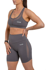 Load image into Gallery viewer, Mesh Panel Sports Bra &amp; Shorts Two-Piece Training Set Luxus
