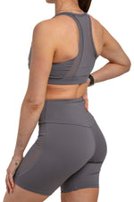 Load image into Gallery viewer, Mesh Panel Sports Bra &amp; Shorts Two-Piece Training Set Luxus
