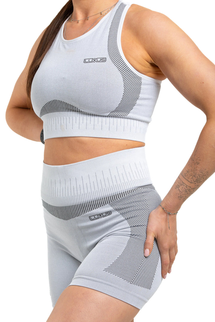 Striped Sports Bra and Shorts Two-Piece Training Set Luxus