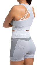 Load image into Gallery viewer, Striped Sports Bra and Shorts Two-Piece Training Set Luxus
