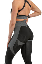 Load image into Gallery viewer, Striped Sports Bra, Leggings &amp; Cropped Jacket Three-Piece Training Set Luxus
