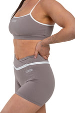 Load image into Gallery viewer, Two-Tone Sports Bra, Shorts &amp; Leggings Three-Piece Training Set
