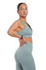 Load image into Gallery viewer, Ribbed Cutout Sports Bra &amp; Butt-Lift Leggings Two-Piece Training Set Luxus
