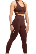 Load image into Gallery viewer, Cutout Sports Bra, Butt-Lift Leggings &amp; Shorts Three-Piece Yoga Set Luxus
