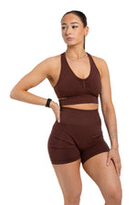 Load image into Gallery viewer, Cutout Sports Bra, Butt-Lift Leggings &amp; Shorts Three-Piece Yoga Set Luxus
